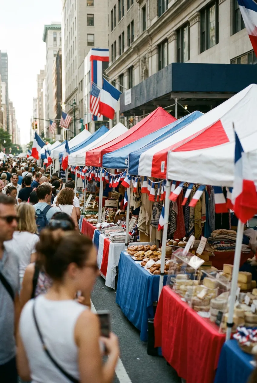 Bastille Day street festival on Madison Avenue in NYC