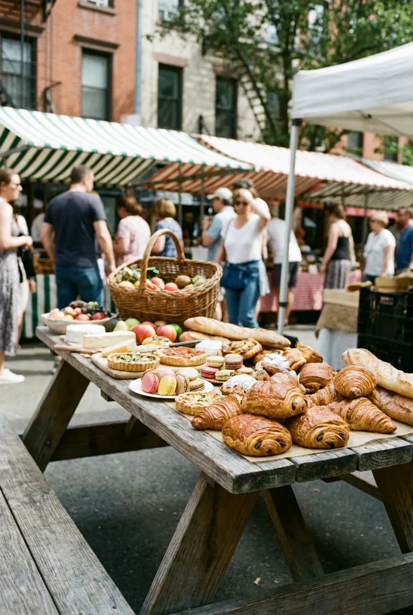 French market table for Bastille Day in New York