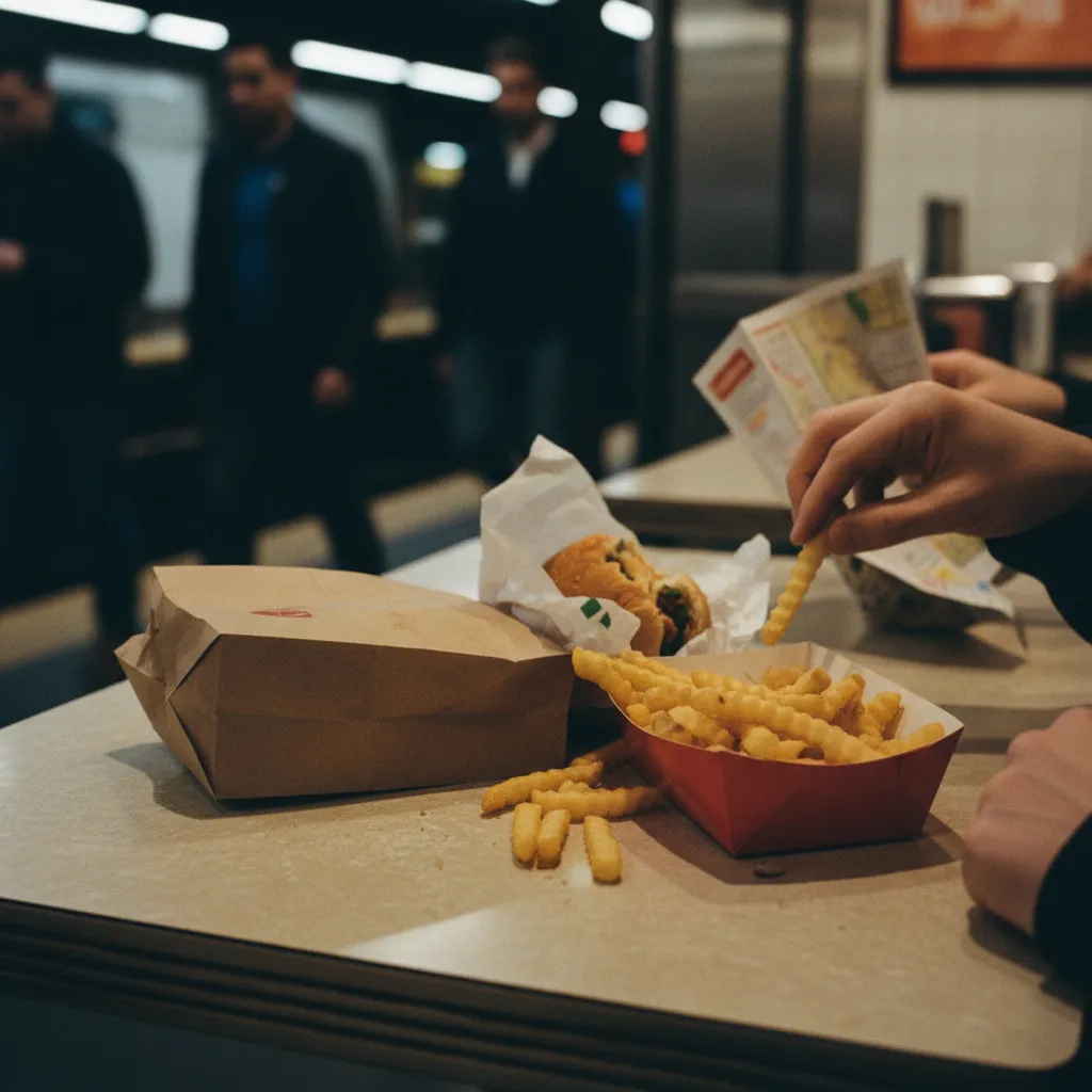 best fast food burger restaurant table detail in NYC