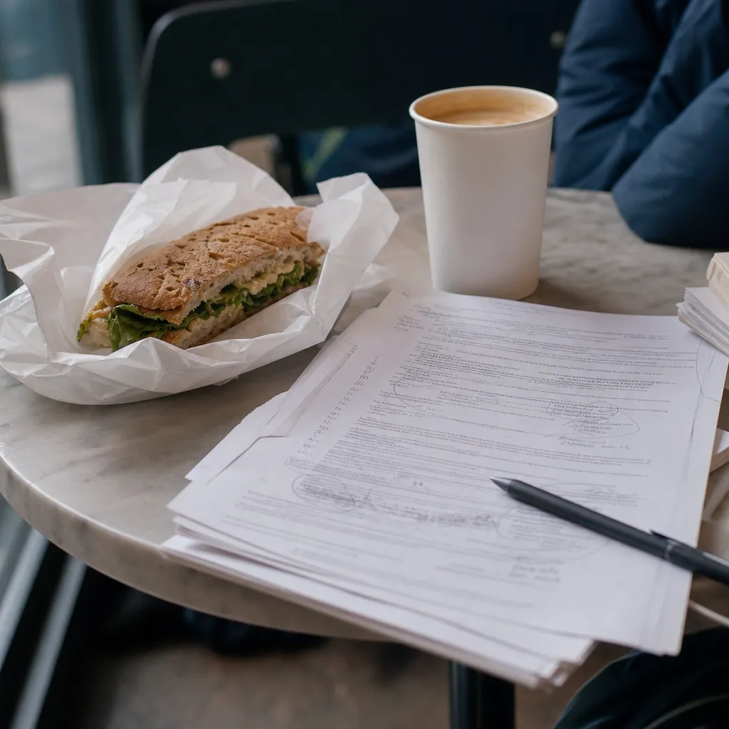An Upper East Side coffee-and-sandwich table before class