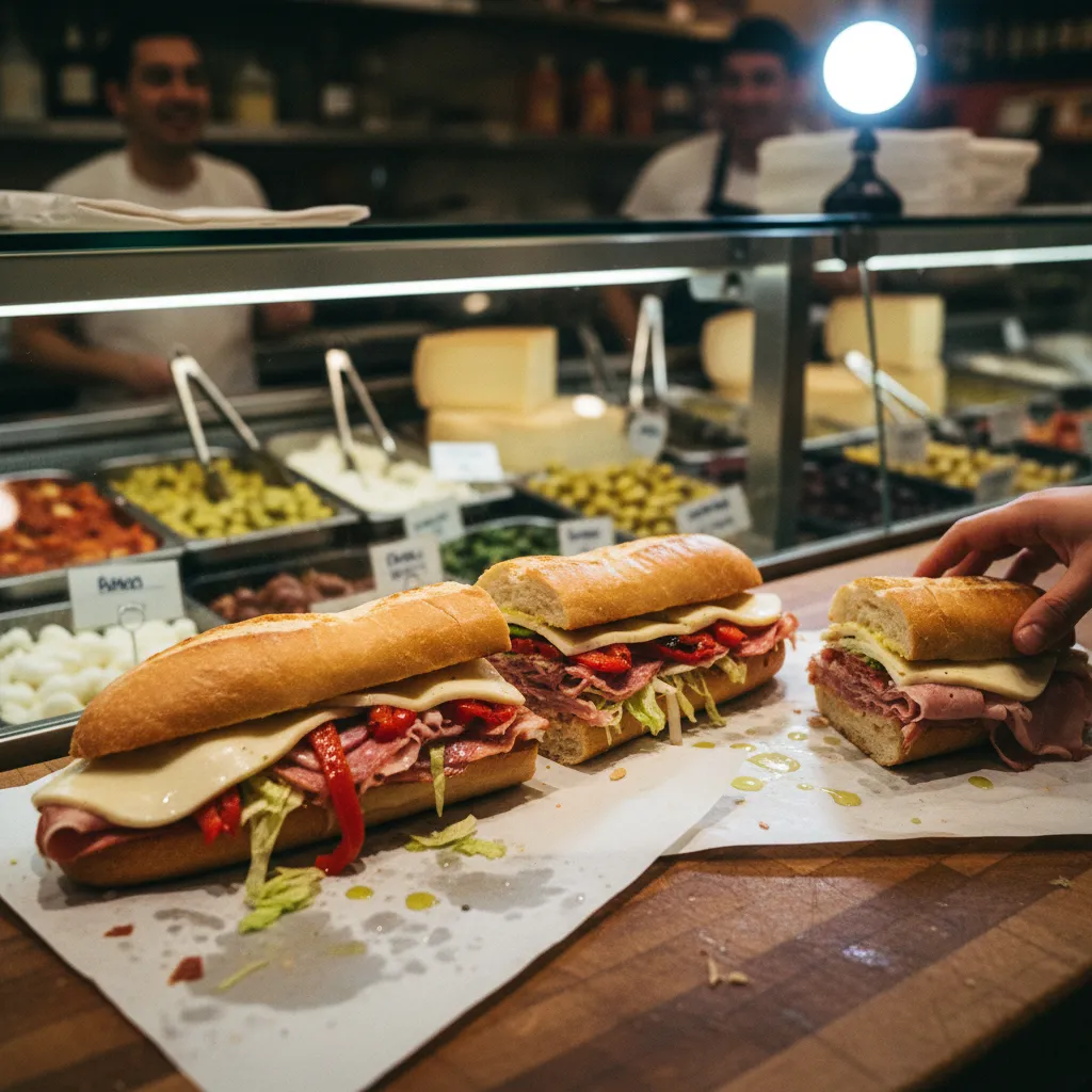 best italian sandwiches nyc restaurant table detail in NYC