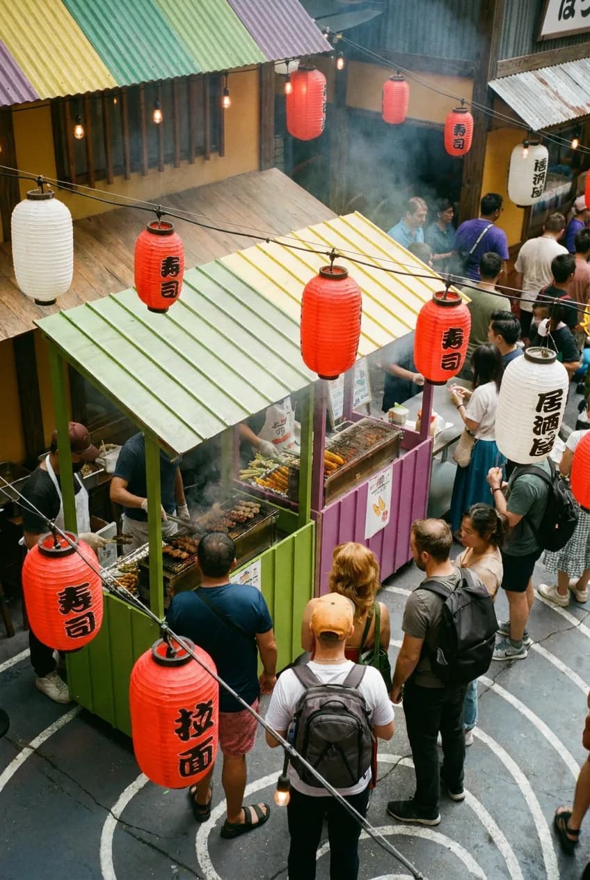 Japanese food market counter in Brooklyn