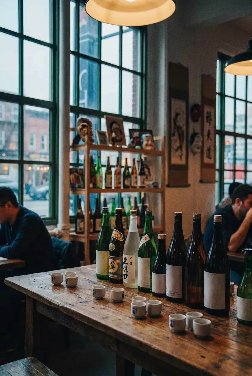 Brooklyn sake tasting table