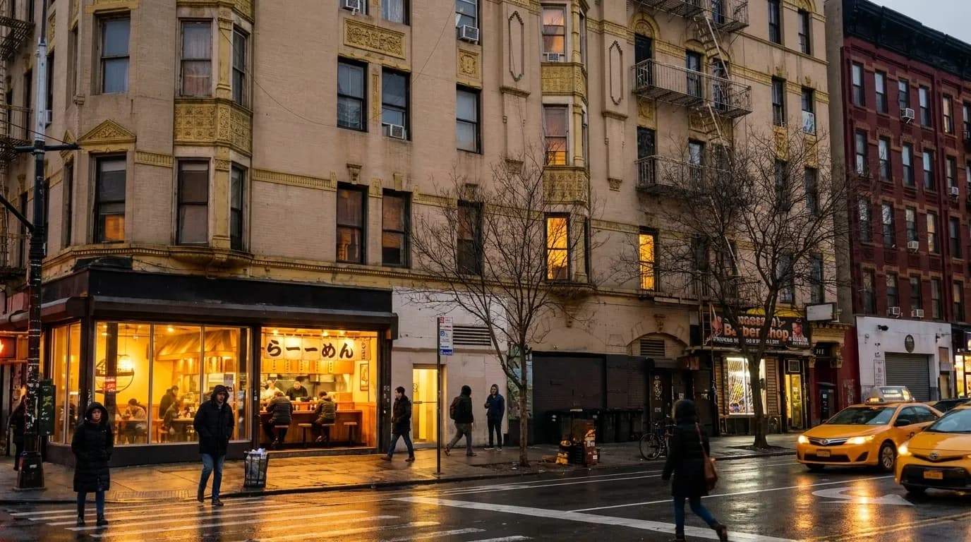 Exterior view of Ippudo ramen restaurant in New York City