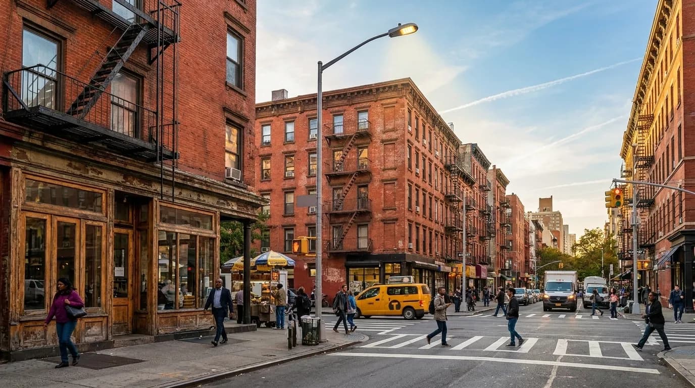 Street scene in East Village, New York City