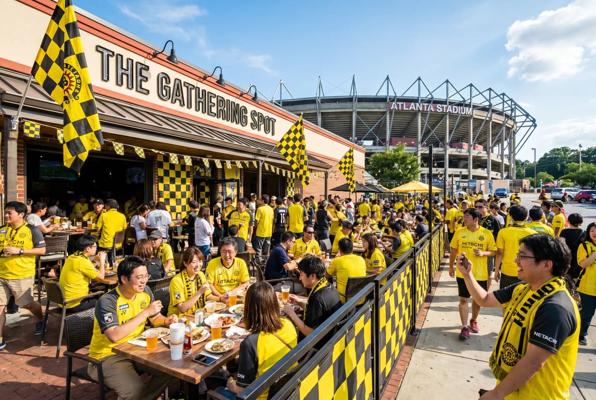 World Cup supporters navigating Atlanta during match day.