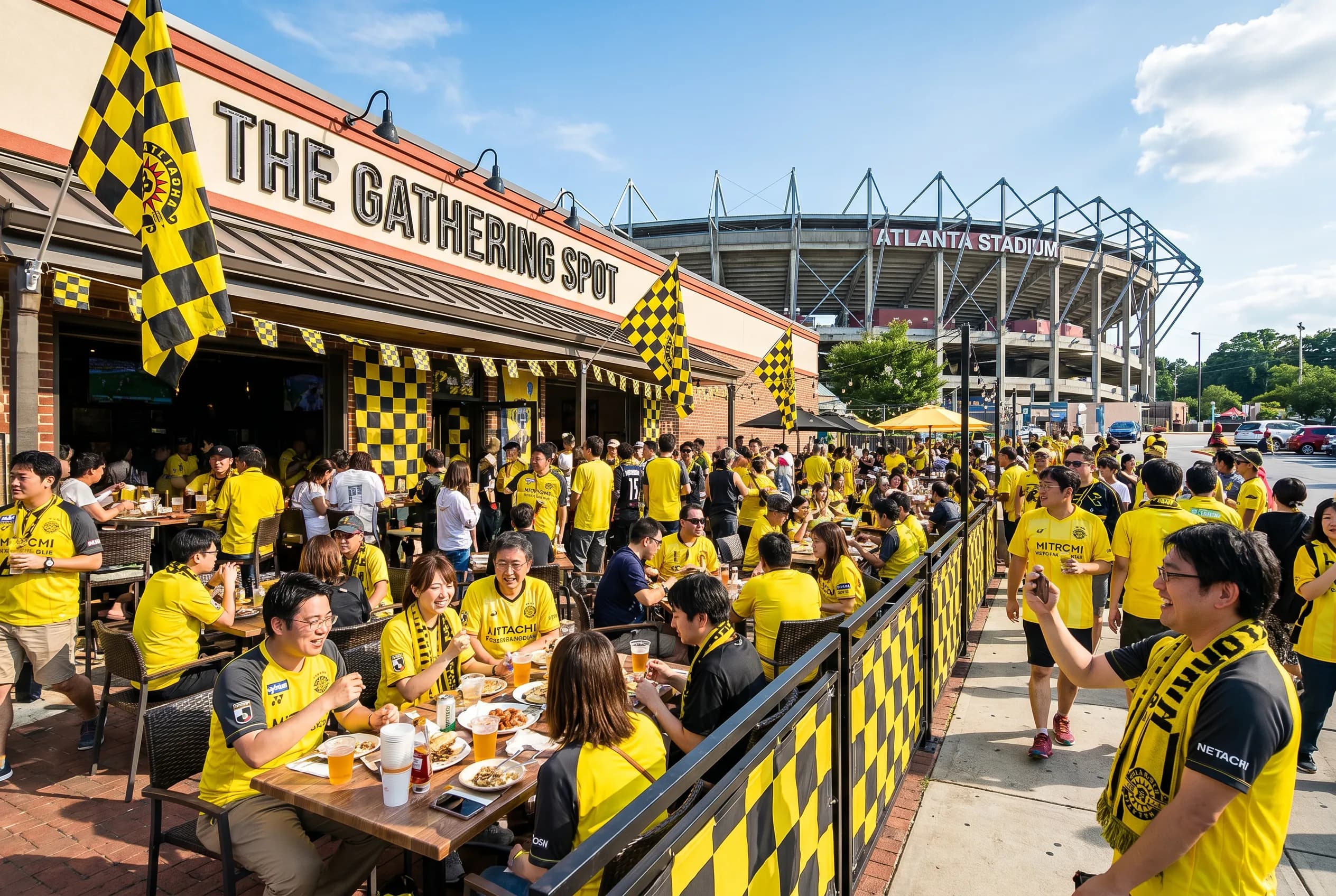 World Cup supporters navigating Atlanta during match day.
