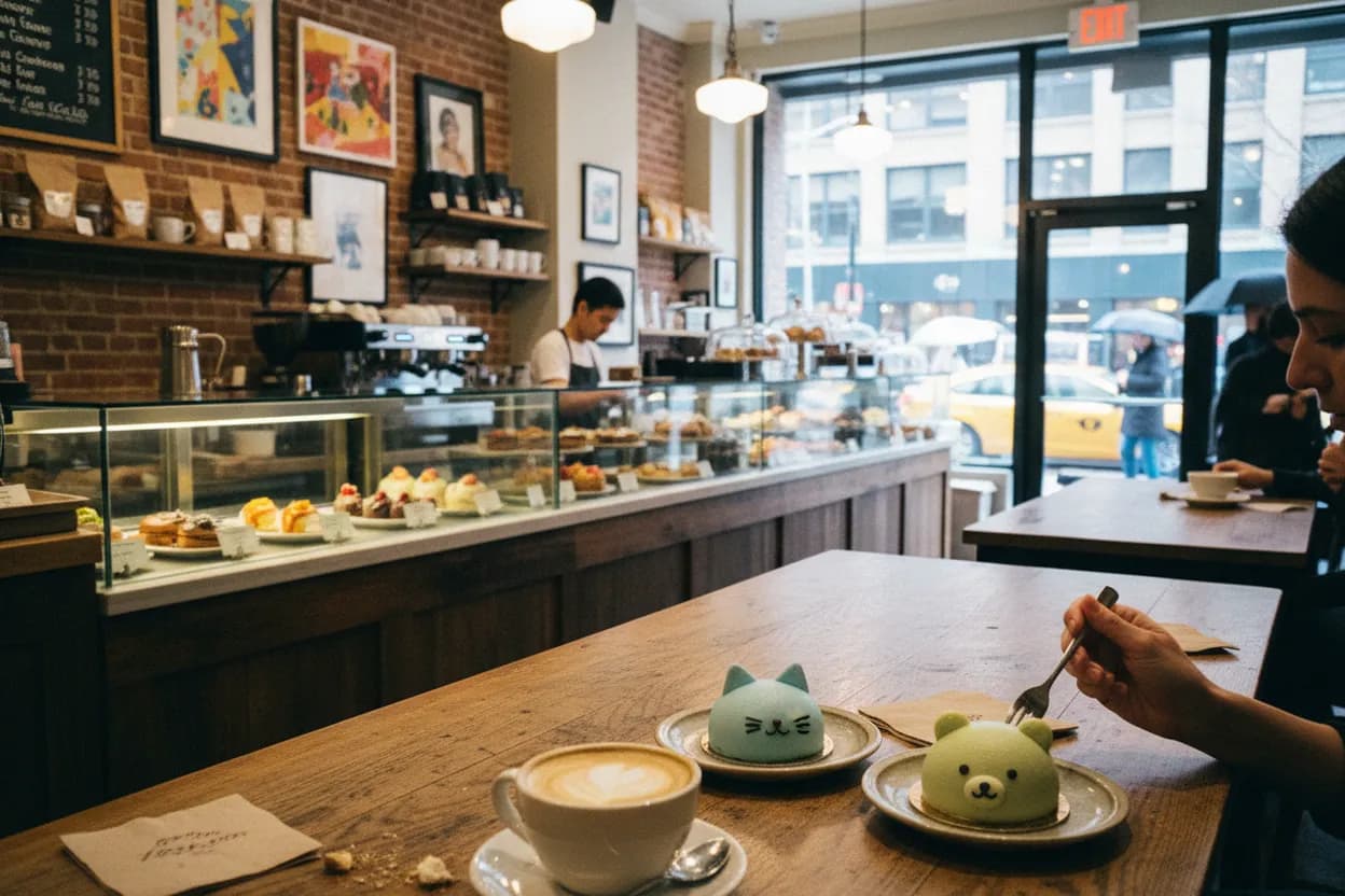 Cover scene for Bibble & Sip in Midtown: Cream Puffs Before a Theater Matinee Crowd