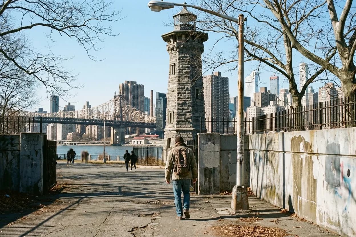 NYC experience scene for Blackwell Island Lighthouse: Roosevelt Island's Quiet Tip Walk With a Hidden Beacon