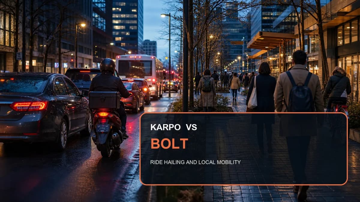 Karpo versus Bolt in a photorealistic editorial comparison.