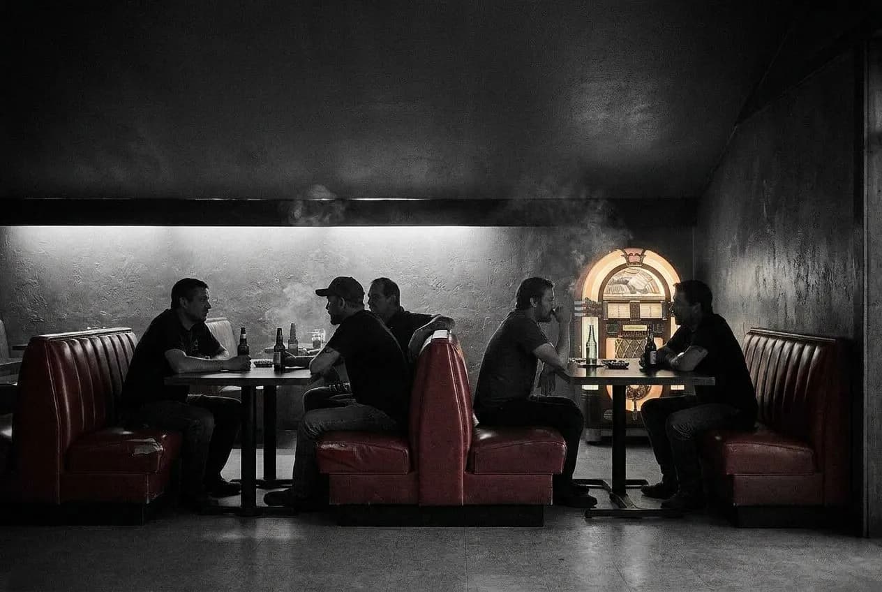 Booth at Johnny's Bar where the back room fills with off-duty service industry