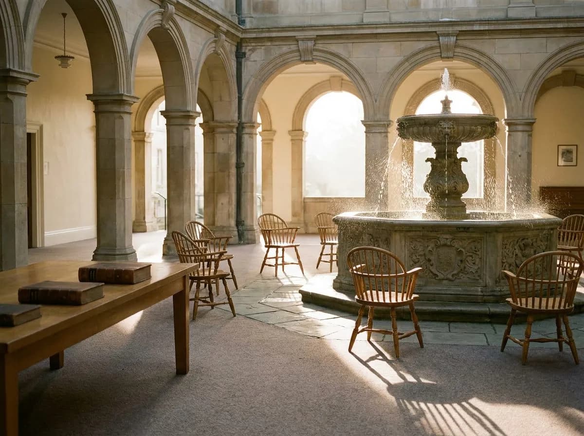 Boston Public Library Courtyard Morning Opening and the 9am Fountain Ritual in Copley Square