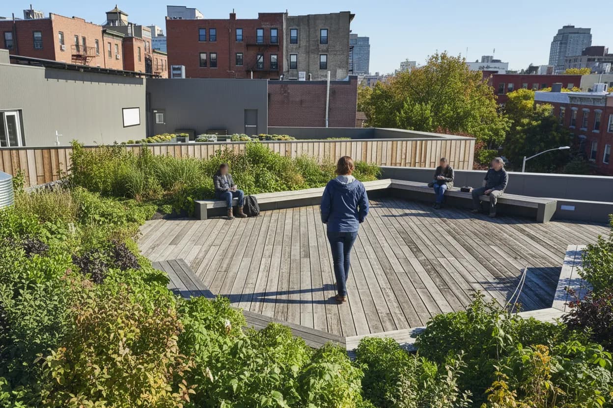 NYC experience scene for BPL Greenpoint Library: A Climate-Friendly Study Reset for Anxious Teens