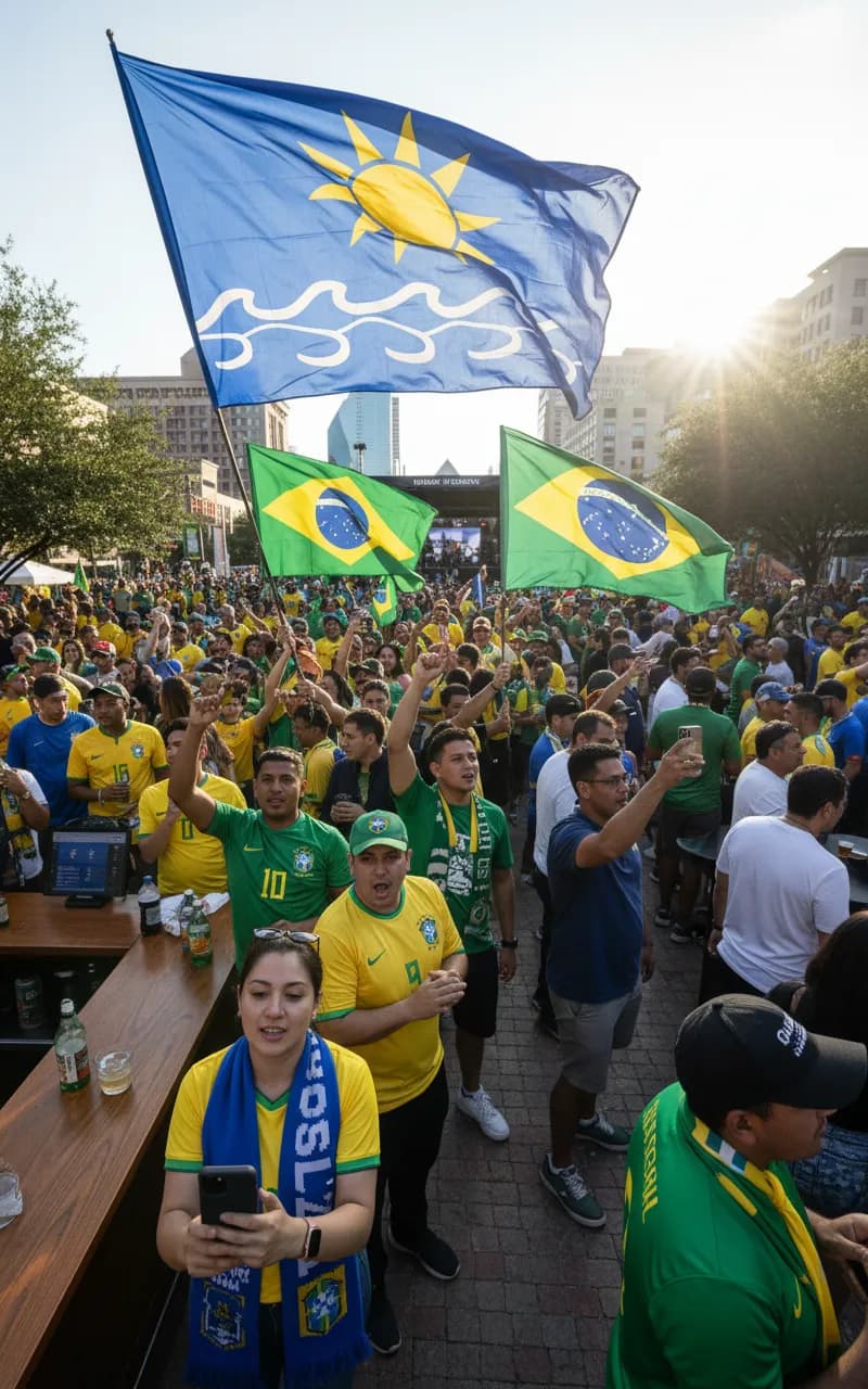 Brazil supporters using a public route in Dallas