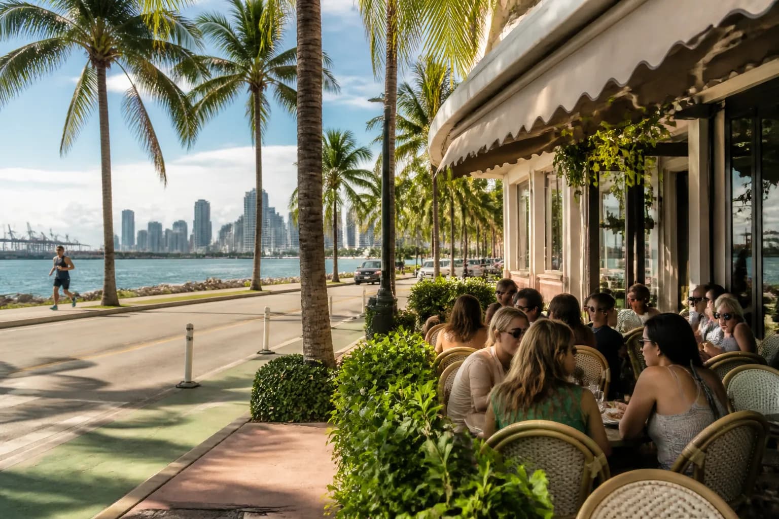 Realistic editorial Miami local-life photograph