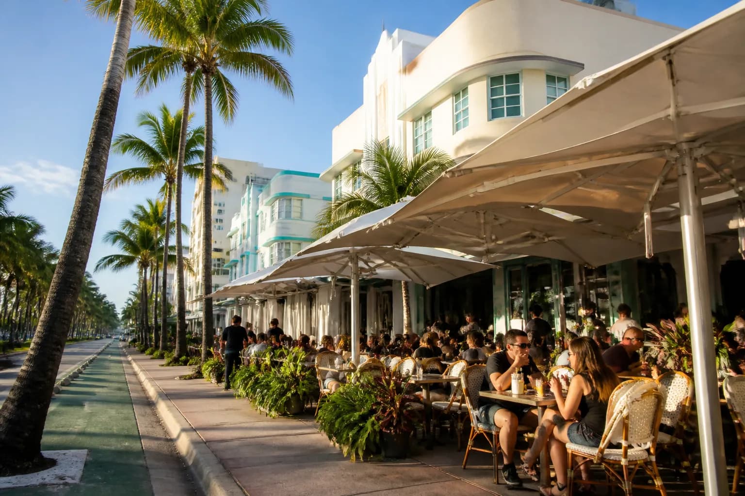 Realistic editorial Miami local-life photograph