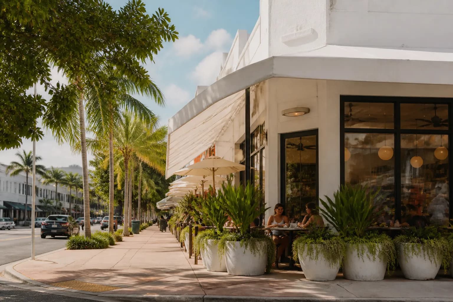 Realistic editorial Miami local-life photograph