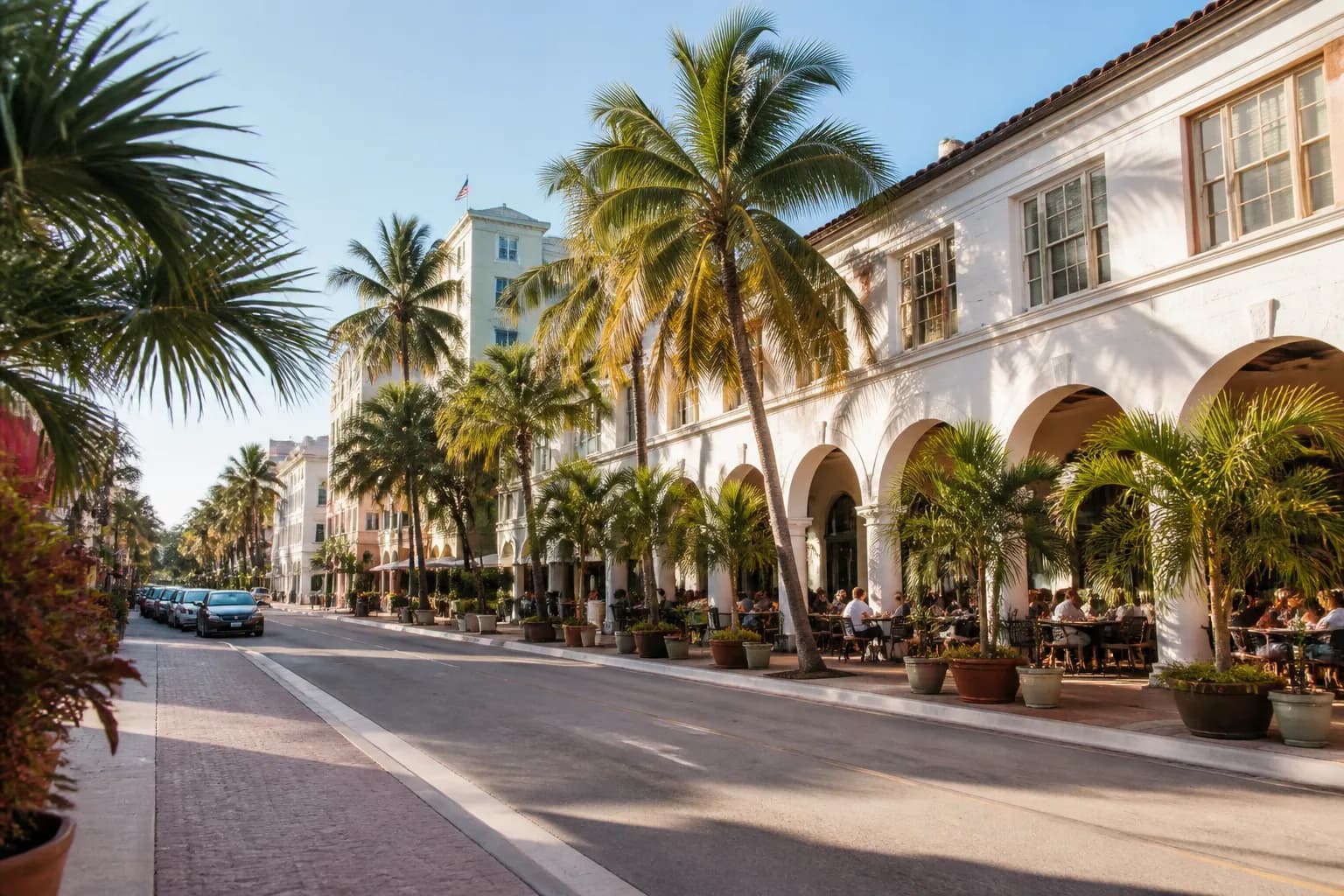 Realistic Miami food and neighborhood scene
