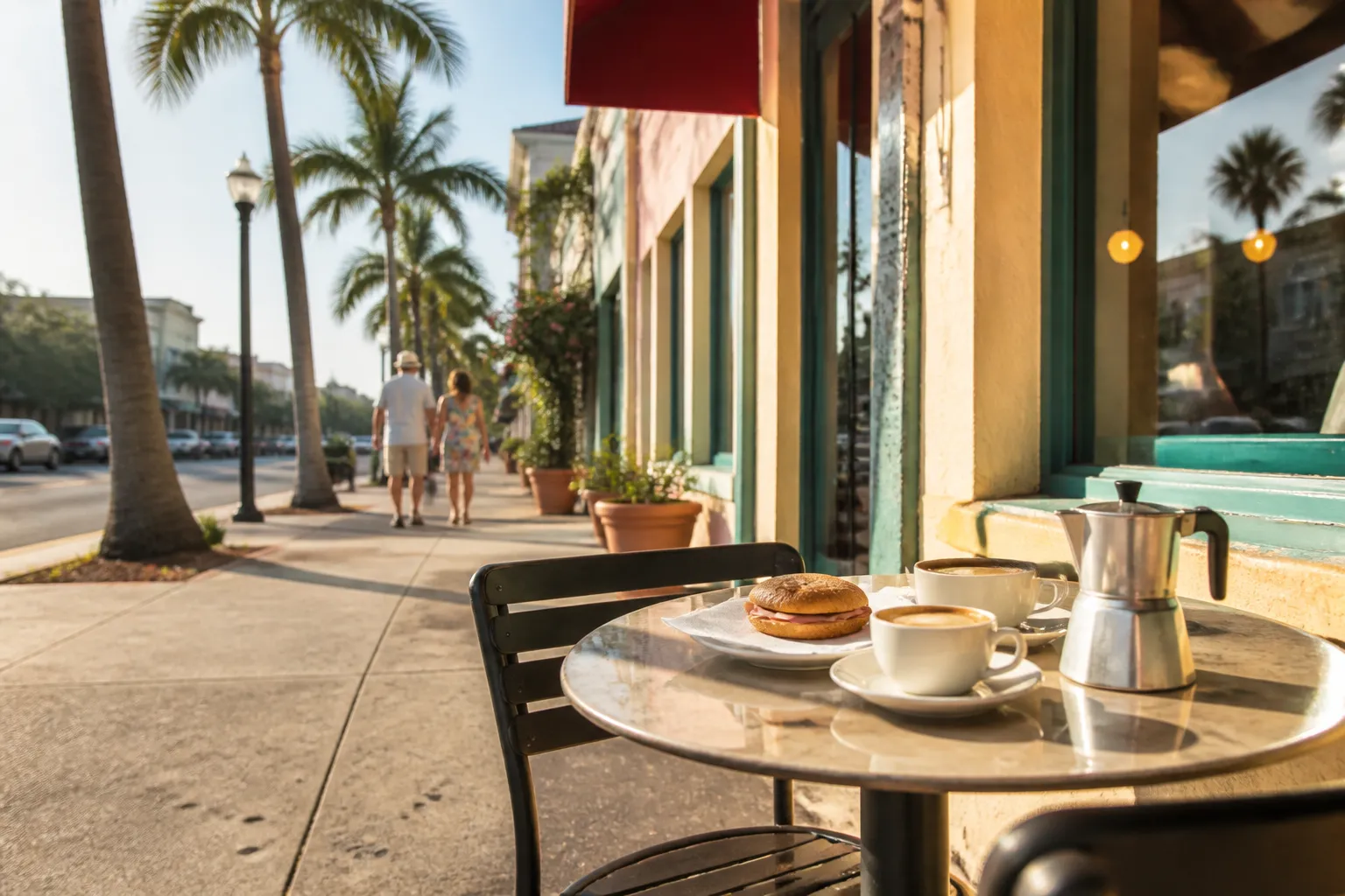 Realistic editorial Miami local-life photograph