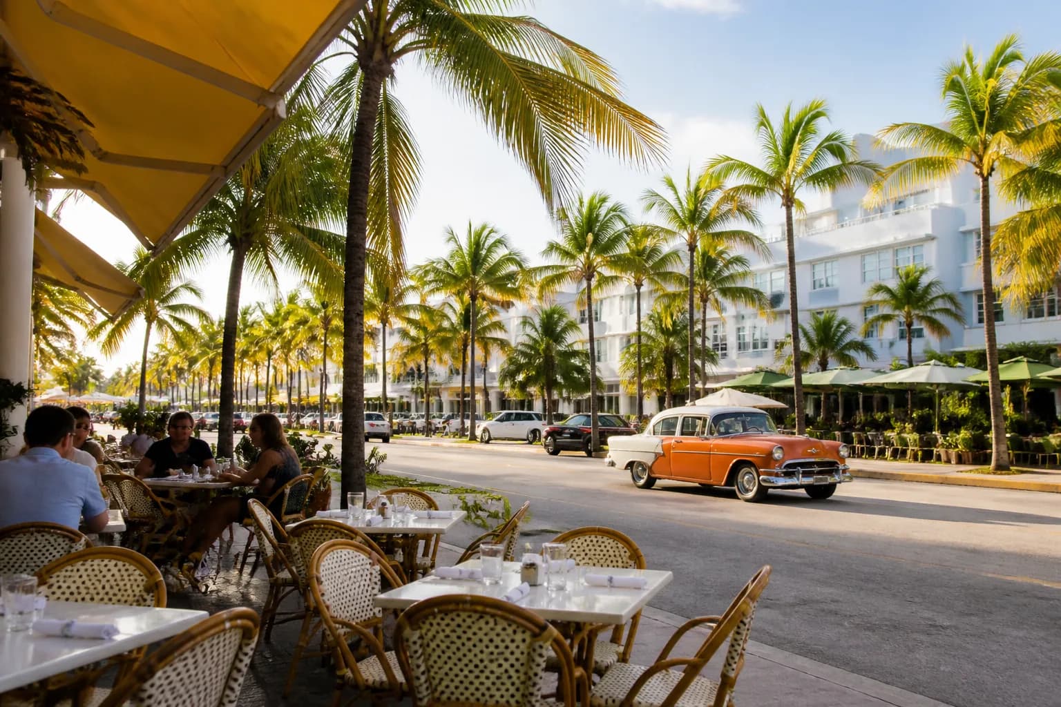Realistic editorial Miami local-life photograph