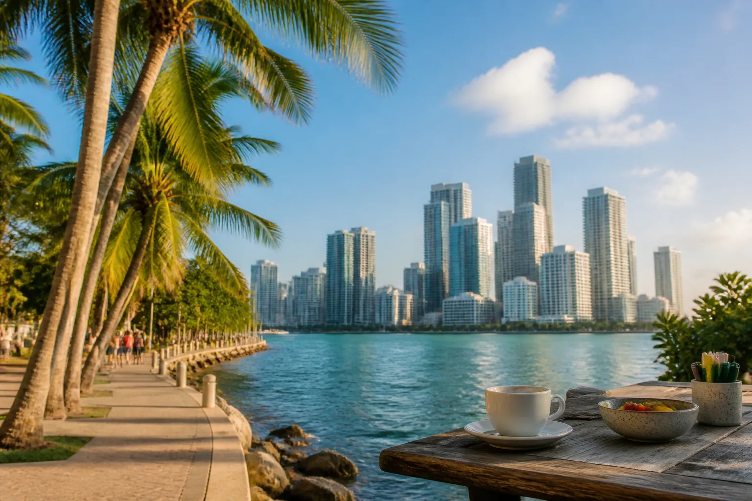 Realistic editorial Miami local-life photograph