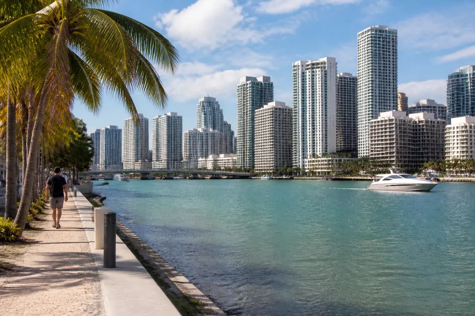 Realistic Miami food and neighborhood scene