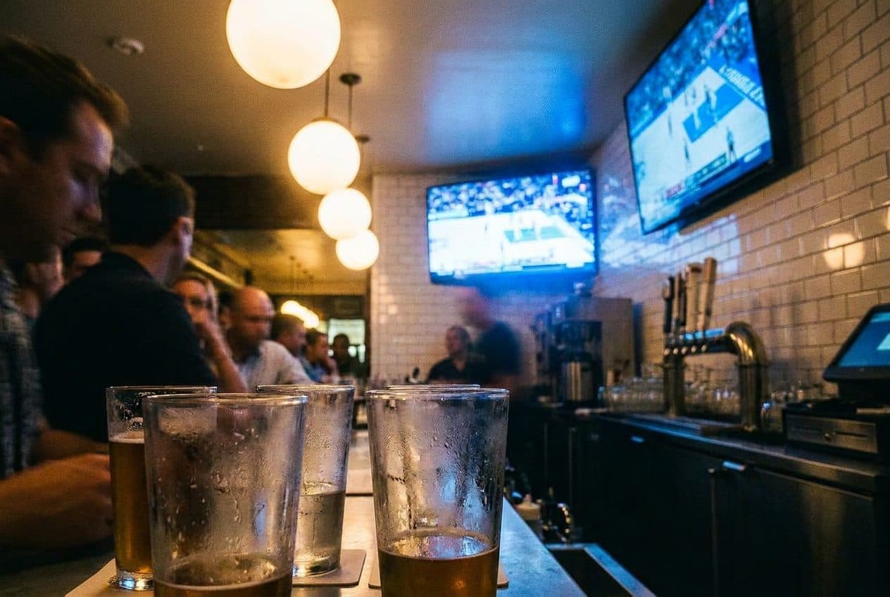 A Brighton Beach Seafood Counter Where Every Screen Carries the World Cup - scene