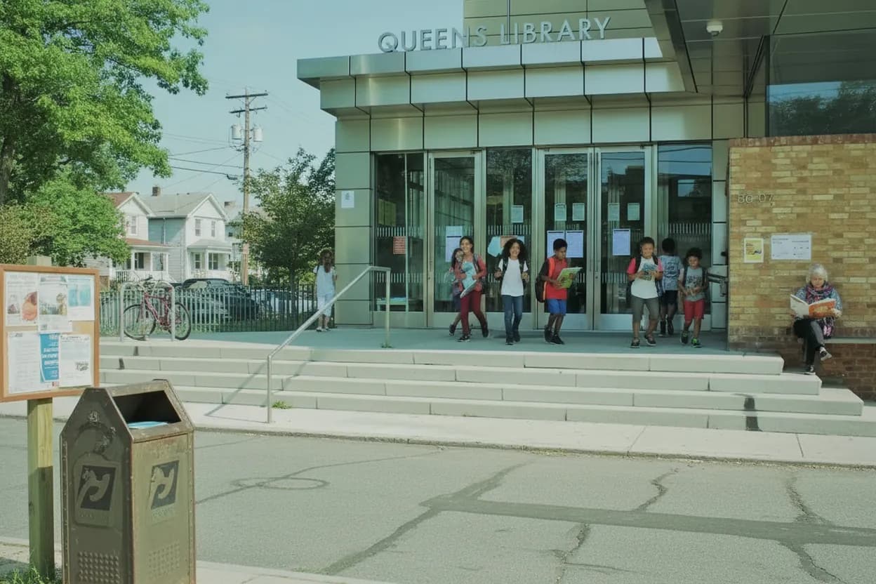 Cover scene for Broad Channel Library Homework Trial Before the Long Commute Home