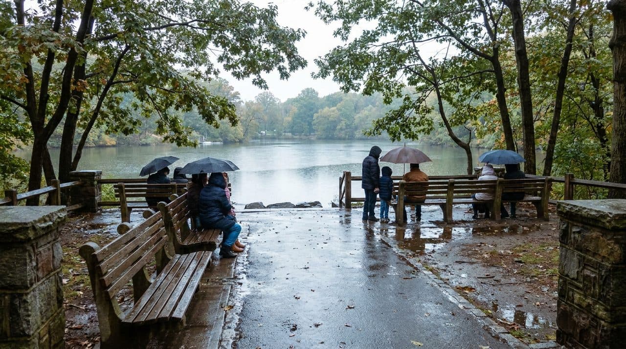 A Bronx Morning by the Lake in Crotona Park Before Noon - cover
