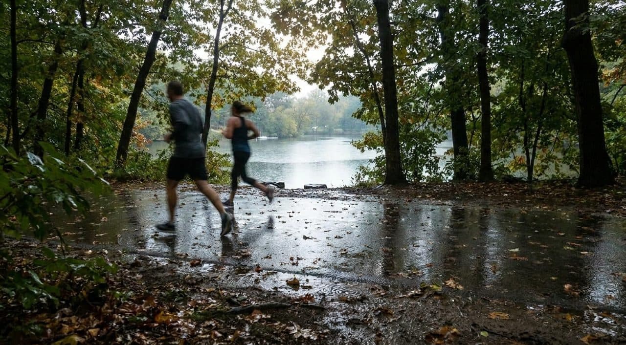 A Bronx Morning by the Lake in Crotona Park Before Noon - scene