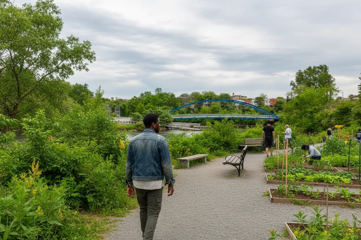NYC experience scene for Bronx River Foodway Walk for Garden-Curious Adults Before the Heat Builds