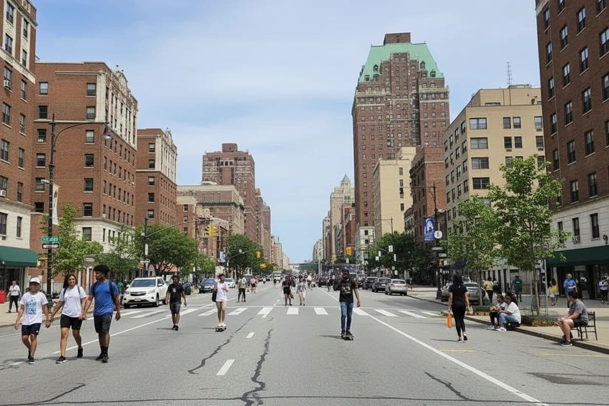 NYC experience scene for Bronx Summer Streets on the Grand Concourse for a Slow Ride, Not a Race