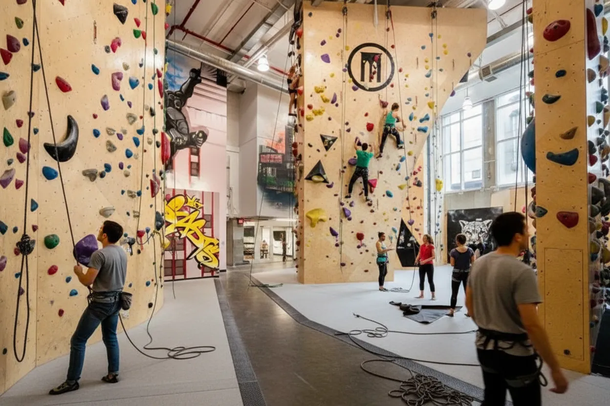 Cover scene for Brooklyn Boulders Queensbridge for a Rainy First Climb With Coworkers