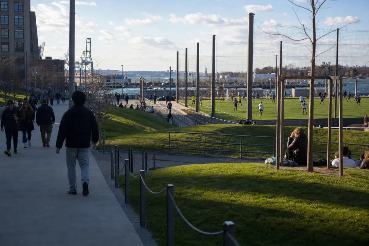 NYC experience scene for Pier 5 Youth Soccer: When Families Can Join Brooklyn's Waterfront Fields