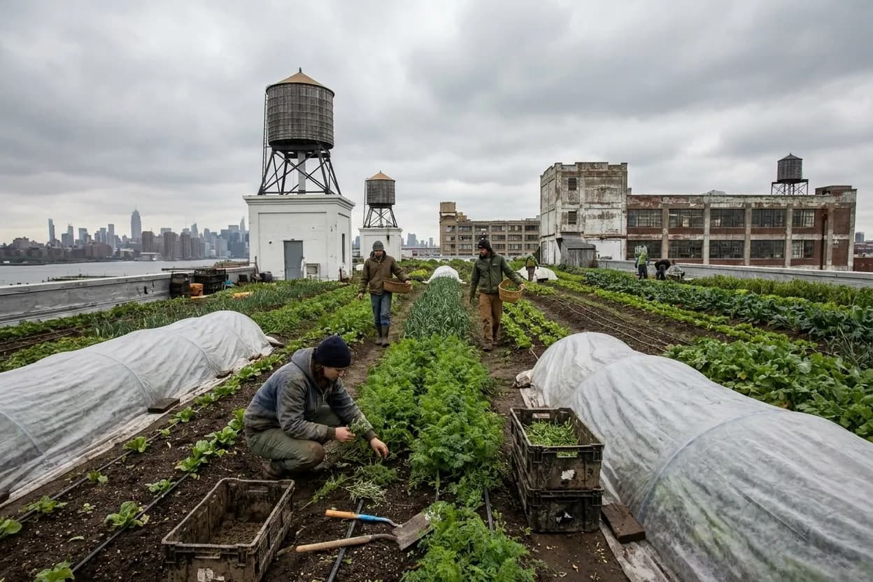 Cover scene for Brooklyn Grange Navy Yard: The Rooftop Farm Most Brooklyn Visitors Never Reach