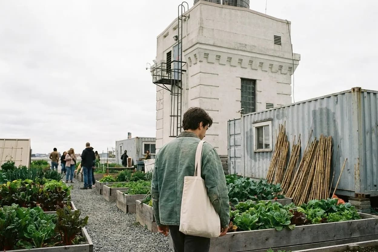 NYC experience scene for Brooklyn Grange Navy Yard: The Rooftop Farm Most Brooklyn Visitors Never Reach