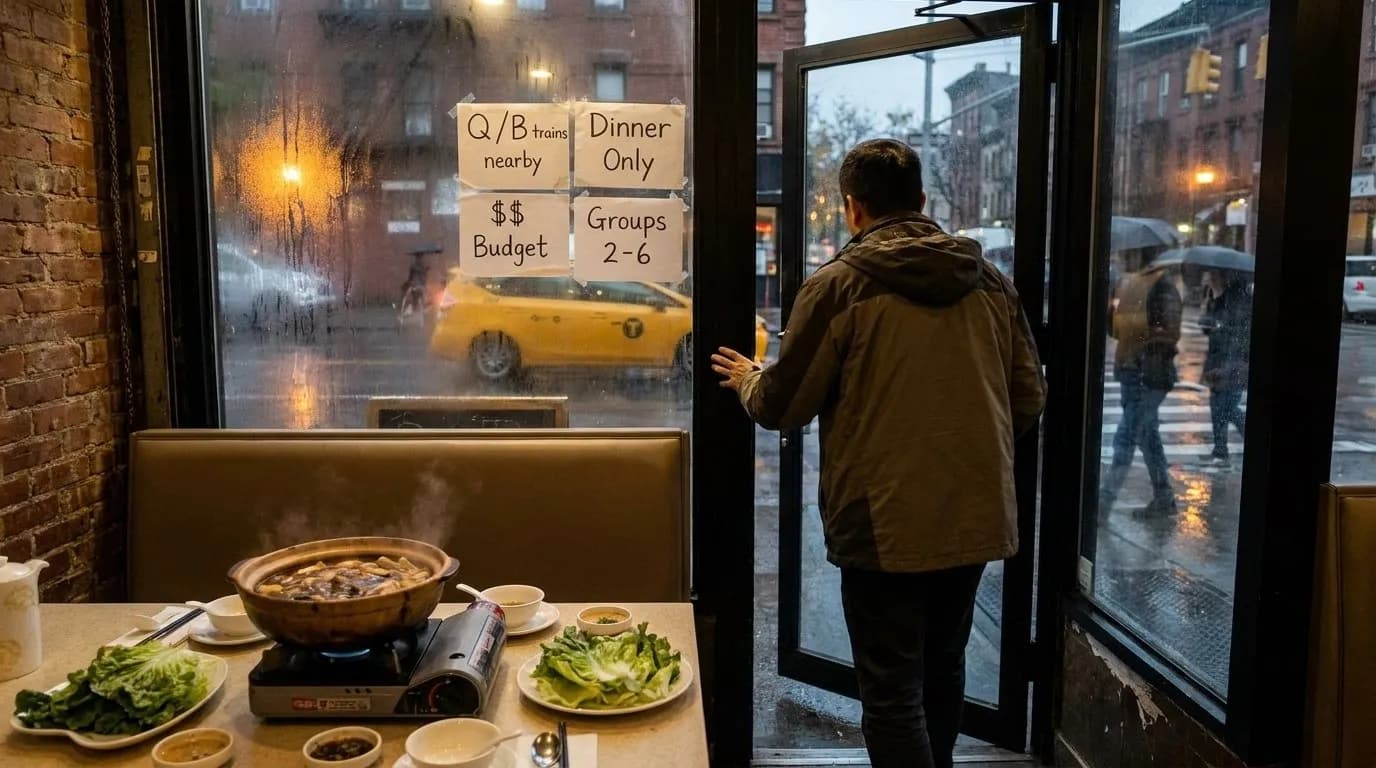 NYC experience scene for Brooklyn Hotpot Spots With Serious Broth and Quiet Booths