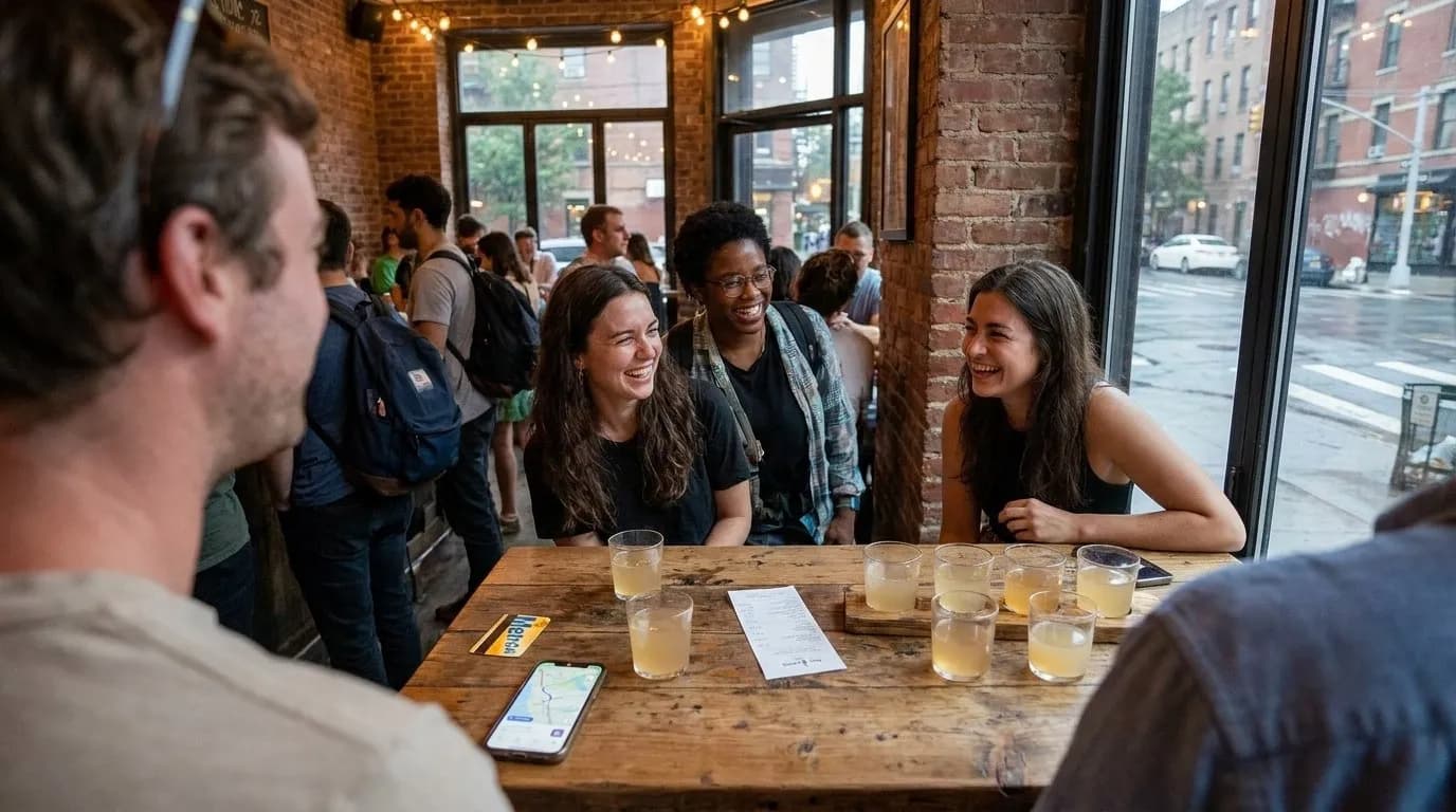 NYC experience scene for Brooklyn Natural Wine Flights for Curious Beginners, Not Experts
