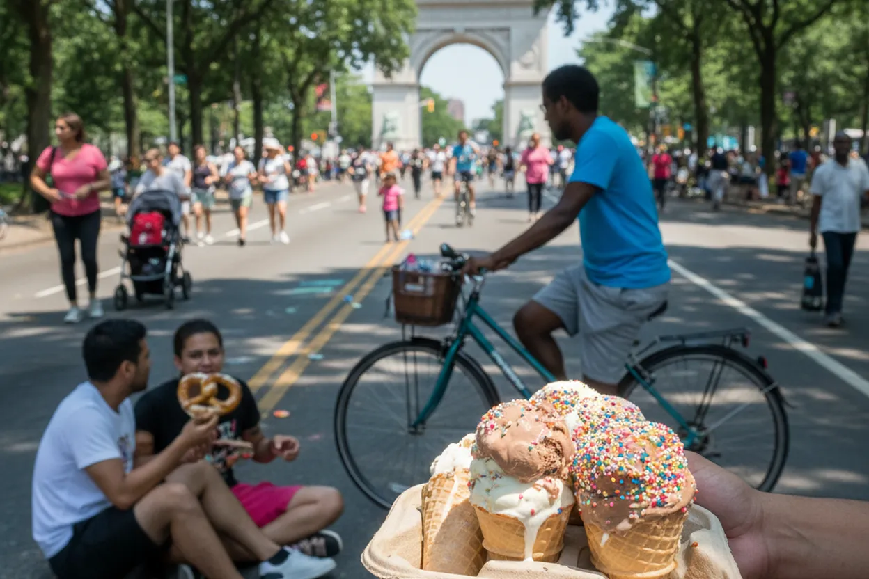 Editorial detail for Brooklyn Summer Streets on Eastern Parkway for Families Who Need Space
