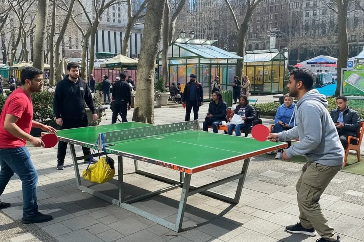 Cover scene for Midtown Outdoor Ping Pong Bracket: Joining Bryant Park's Tournament