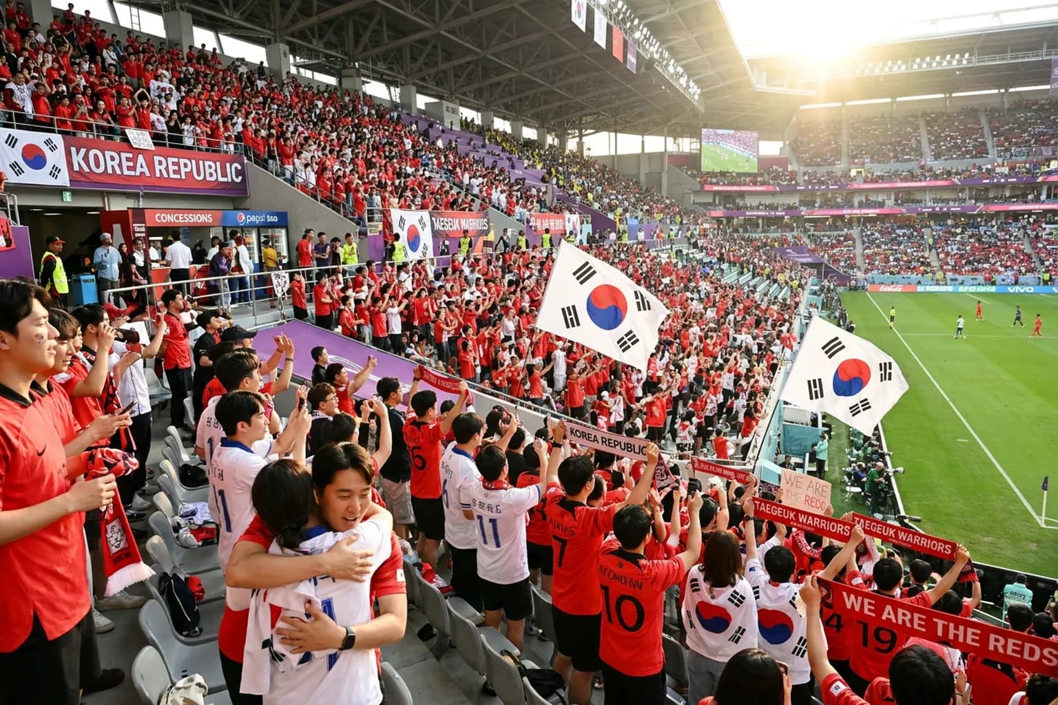 World Cup supporters navigating East Rutherford · New York City · North America during match day.