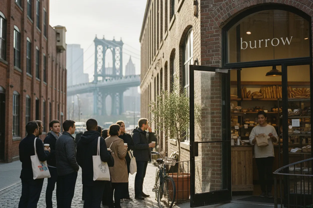 Cover scene for Burrow in Dumbo: A Pastry Stop Worth Planning Around the Entrance
