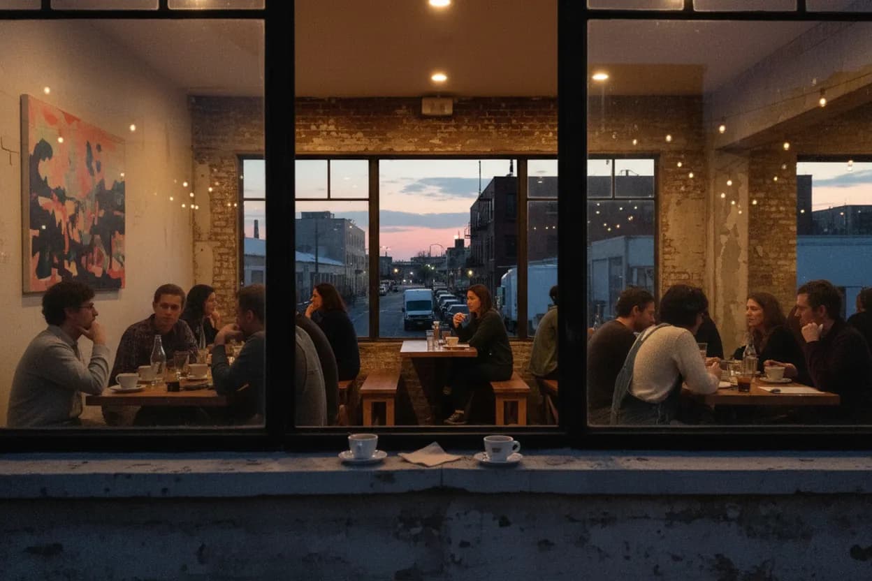 Cover scene for Cafe Mars in Gowanus: A Playful Dinner Plan Before a Canal Walk