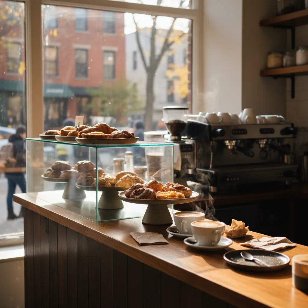 Editorial-style detail scene for Cafe Panna in New York.