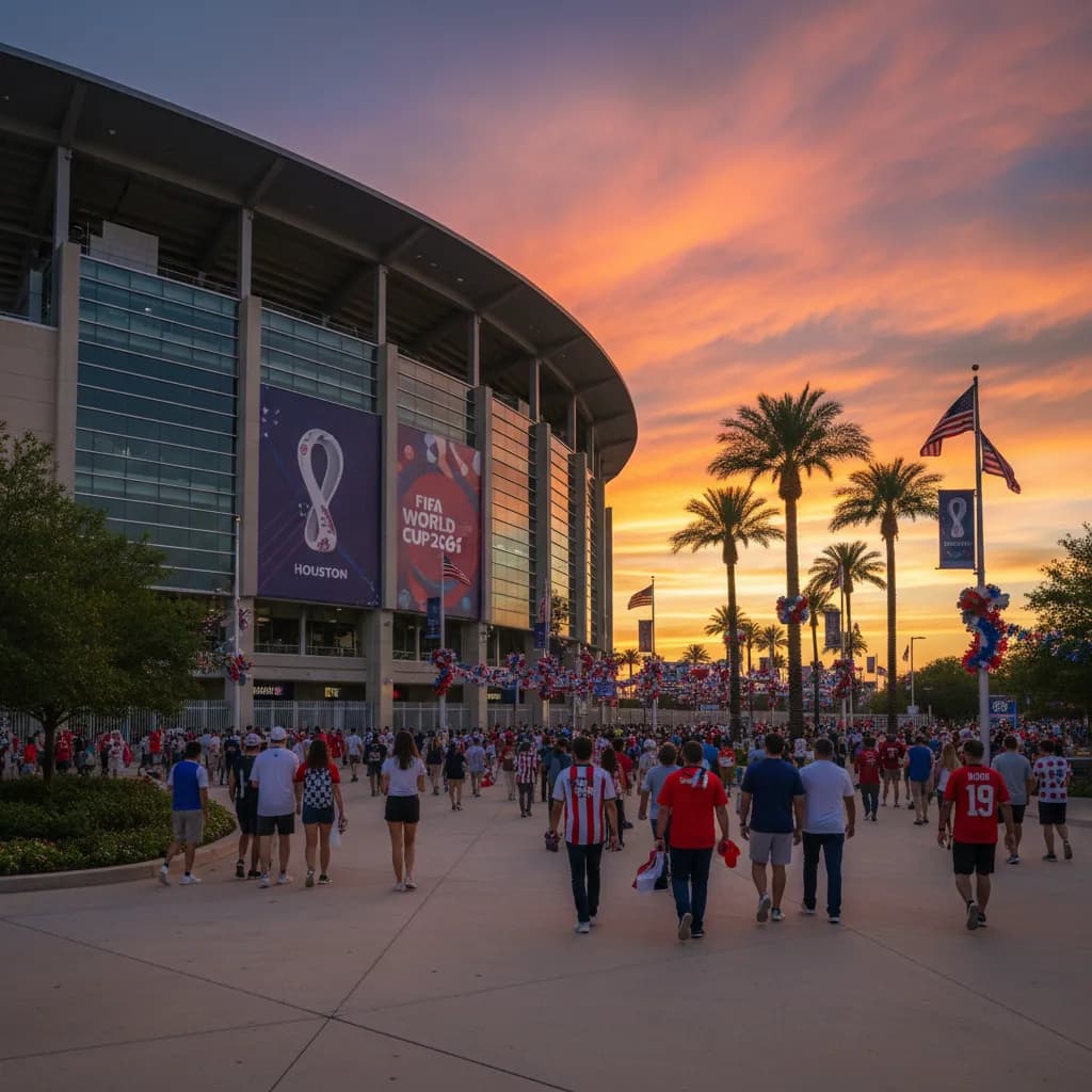 Houston Stadium at sunset ahead of Canada vs Morocco