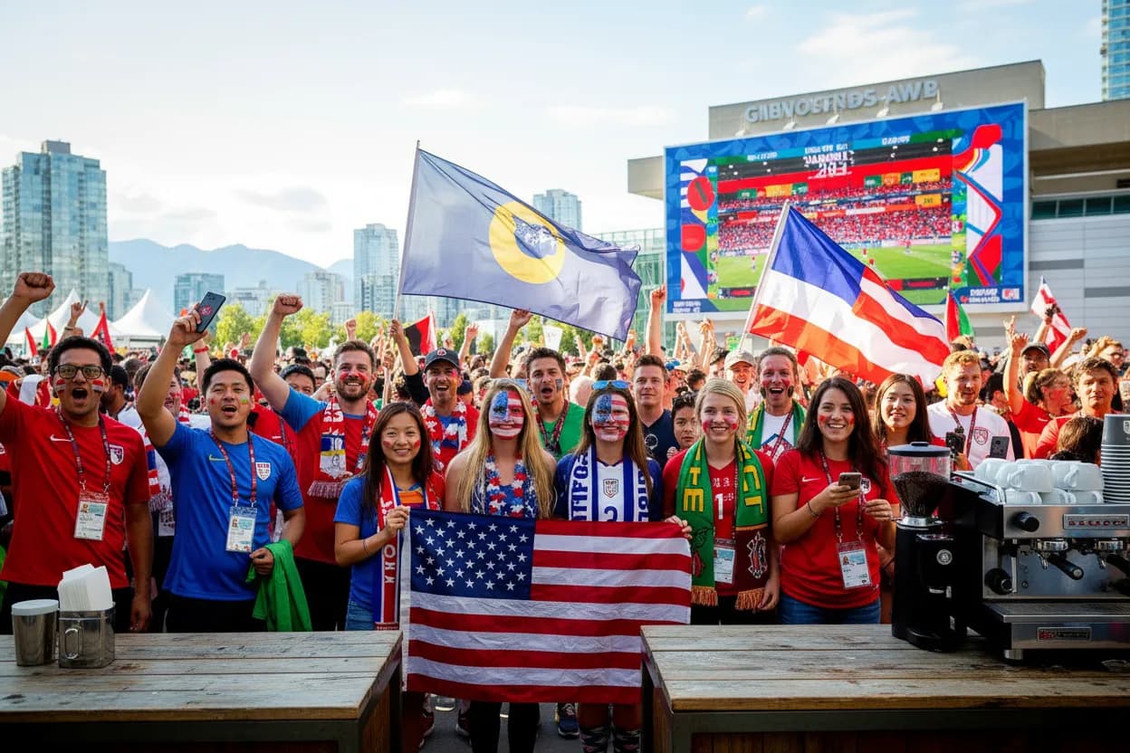 Canada supporters using a public route in Vancouver