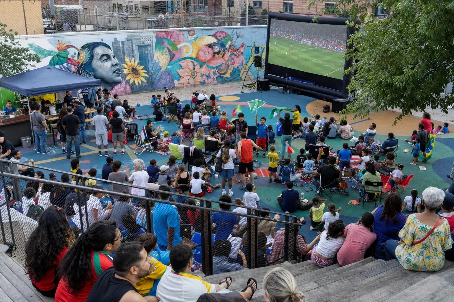 Can Bushwick NYC Make Where Is World Cup 2026 Work as a Family-Friendly Public Screen? - diverse bright World Cup scene 1
