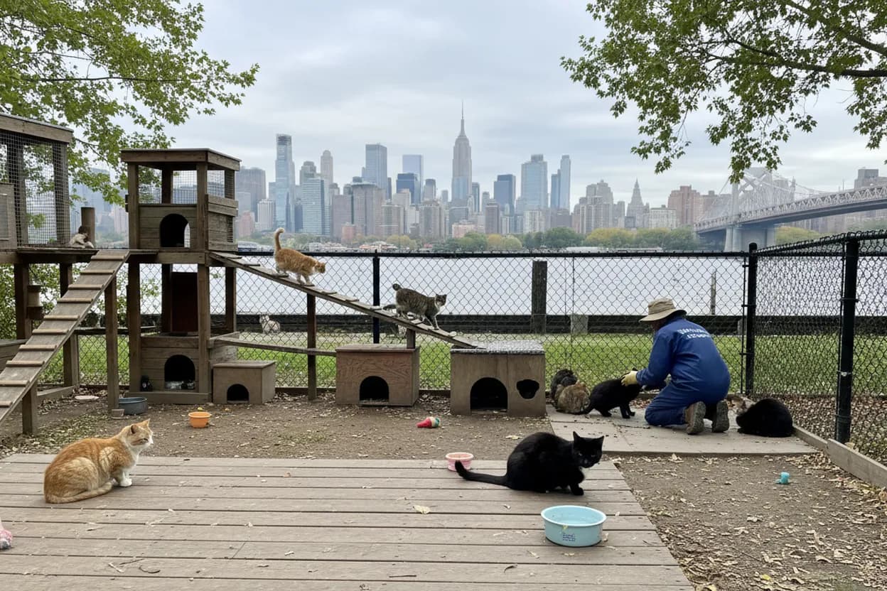 Cover scene for Can the Roosevelt Island Cat Sanctuary Work as a Quiet Evening Detour?