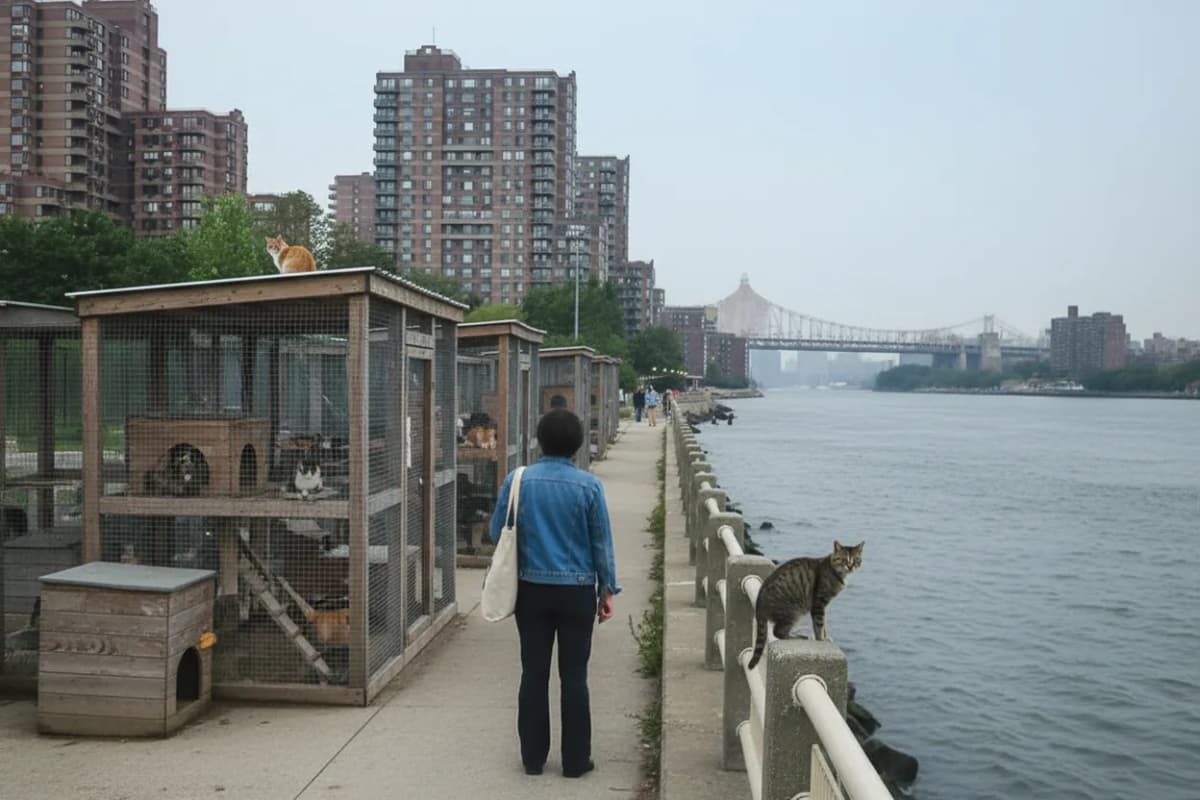 NYC experience scene for Can the Roosevelt Island Cat Sanctuary Work as a Quiet Evening Detour?