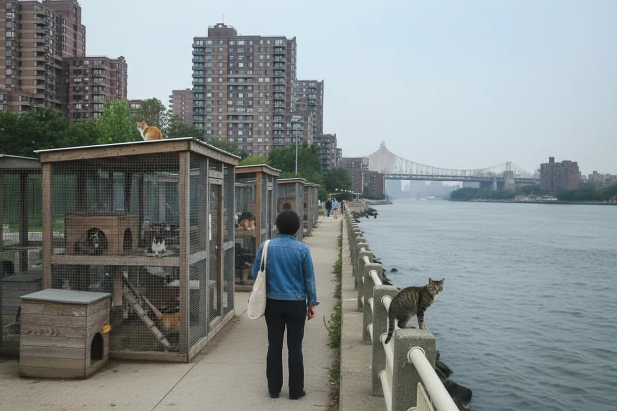 NYC experience scene for Can the Roosevelt Island Cat Sanctuary Work as a Quiet Evening Detour?